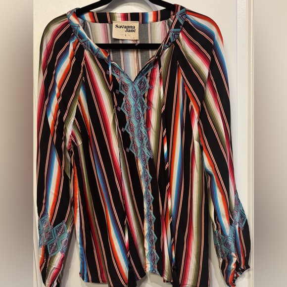 NWT! Savanna Jane Multicolor Striped Boutique Women's Top 🤩 - Picture 5 of 9